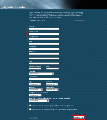 Picture of the registration form.